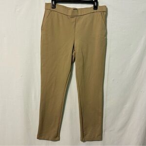 Lee Knit Pants Women’s Size 8 Beige Straight Leg Side Zip Comfort Stretch Career